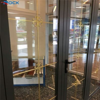 Golden 5*8 georgian glazing bars with flower decoration for glass door accessories